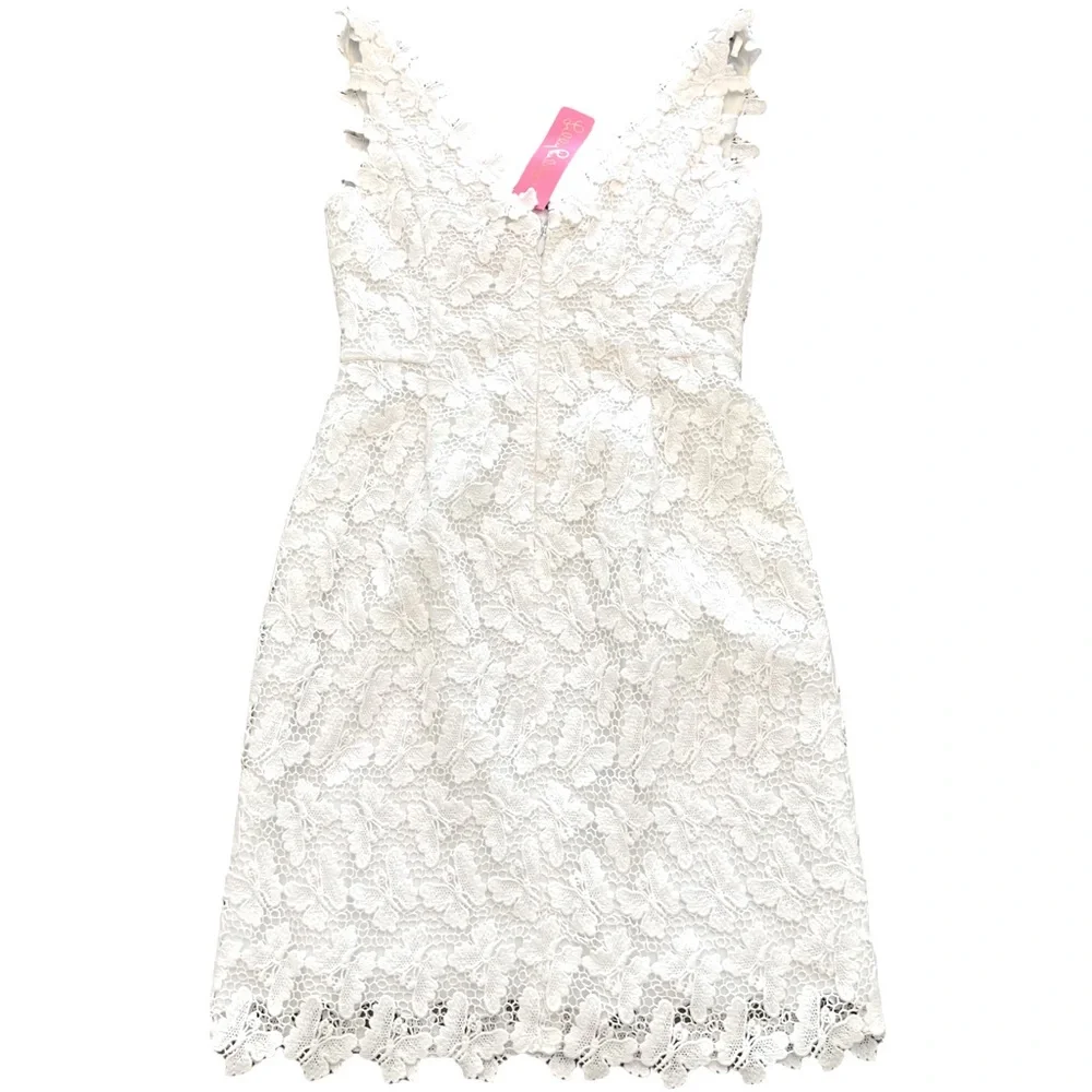 NWT Lilly Pulitzer Reeve Sheath Papillion Lace Butterfly Resort White Dress Sz 2 - Picture 9 of 9